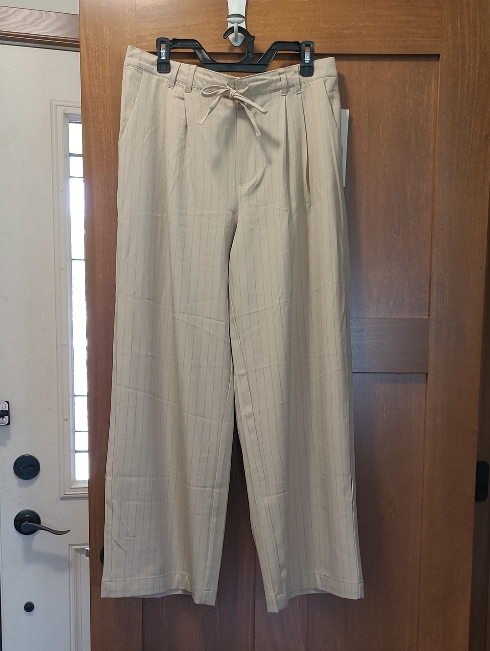 No Boundaries Beige Wide Leg Pinstripe Pants